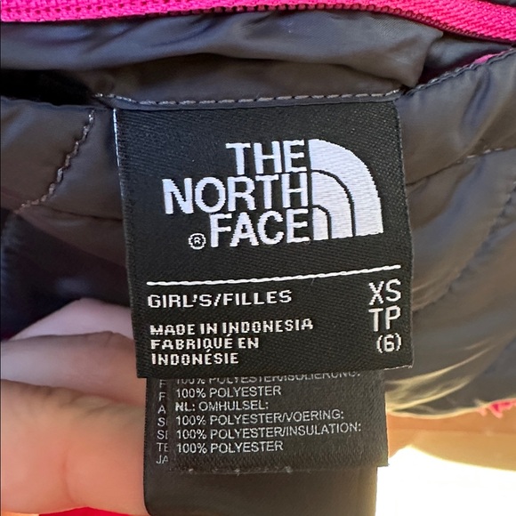 North Face Womens XS Black Puffer Jacket Coat Reversible Sherpa Fleece Pink - Picture 2 of 6